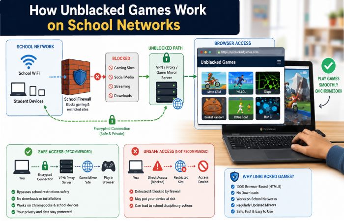 how unblacked games bypass restrictions on school networks
