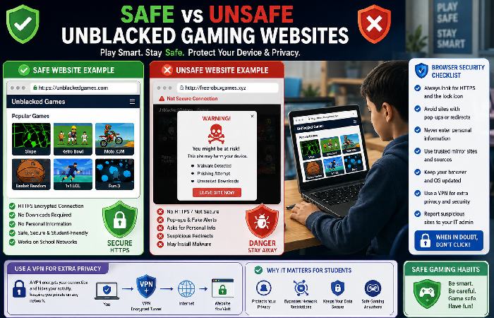 safe and unsafe unblacked gaming websites comparison