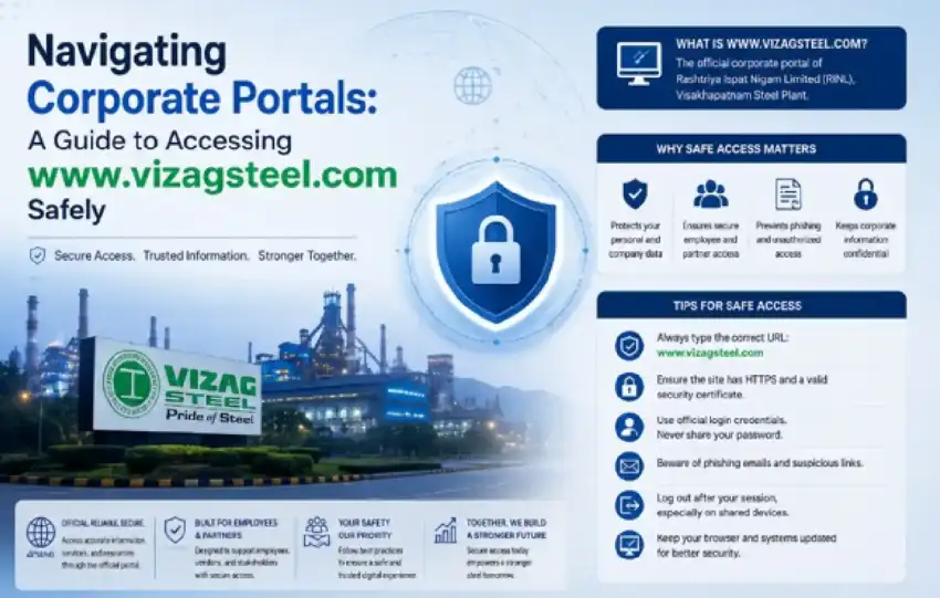 navigating corporate portals of www.vizagsteel.com